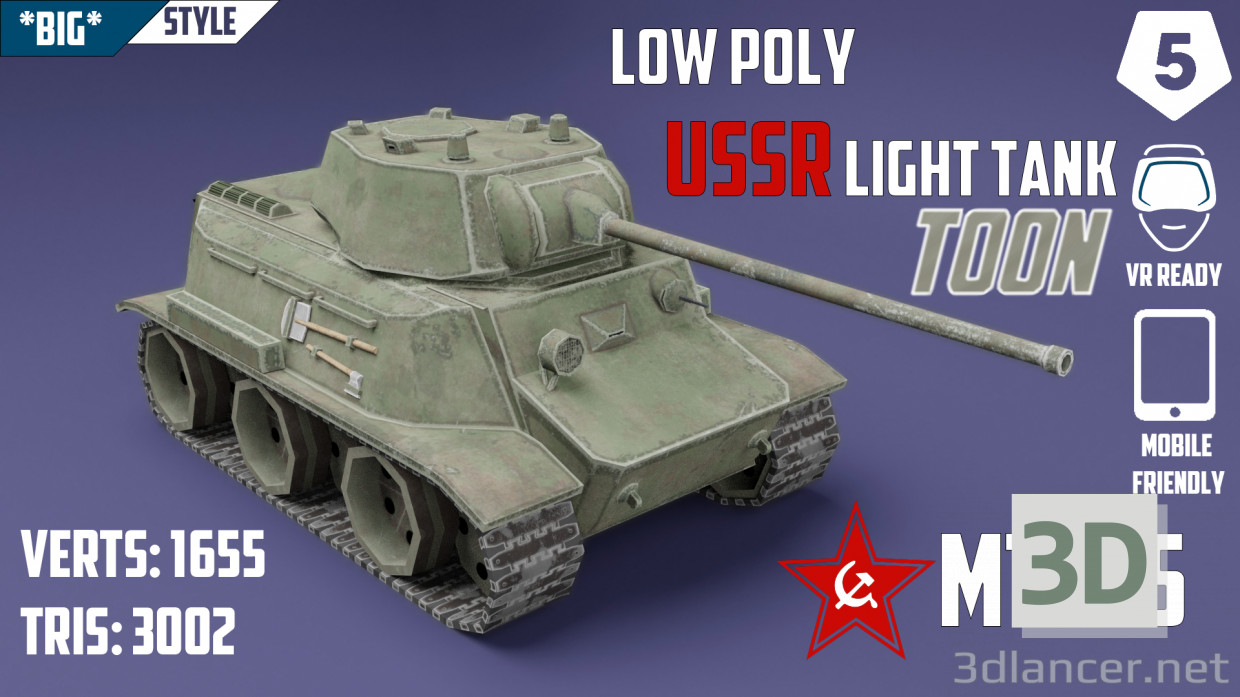 modèle 3D de MT-25 URSS Toon Tank * Grand * acheter - rendu