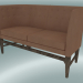 3D Modell Doppelsofa Mayor (AJ6, H 82 cm, 62 x 138 cm, geräucherte geölte Eiche, Leder - Cognac-Seide) - Vorschau