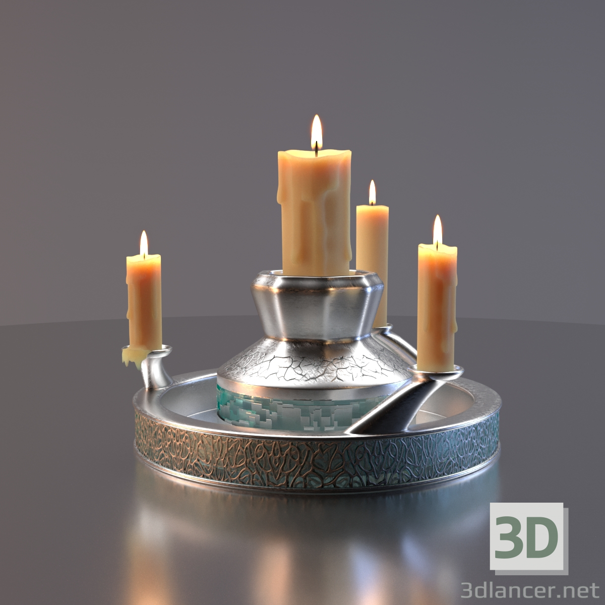 3D Şamdan modeli satın - render