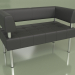 3D Modell Doppelsofa Business (Schwarzes Leder) - Vorschau