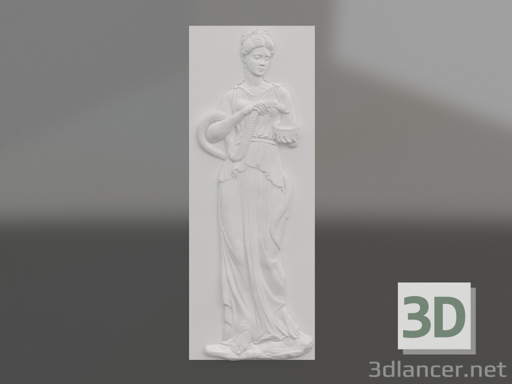 3D Modell Flachrelief Hygeia - Vorschau