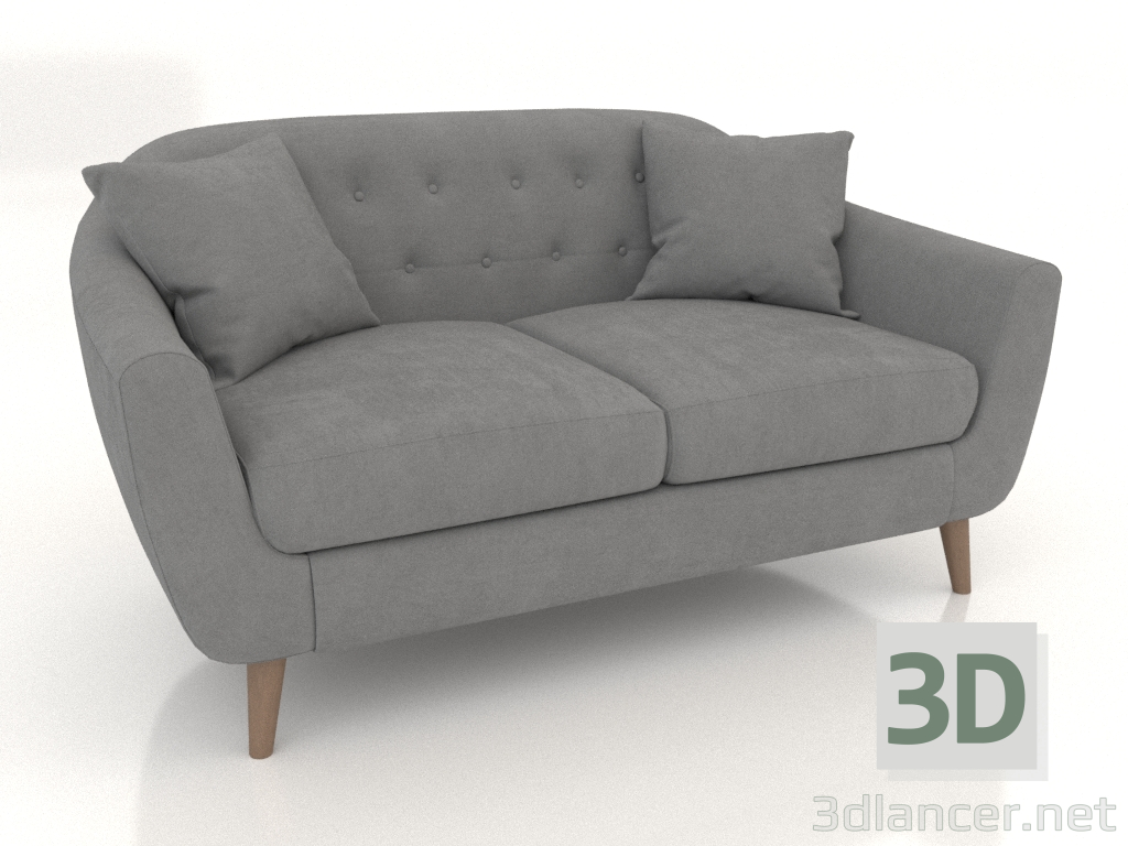 3d model Sofá Stockholm 2 plazas (gris) - vista previa