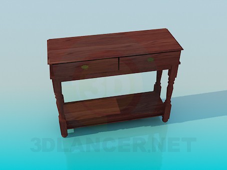 modèle 3D Console en bois - preview