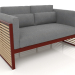 3d model 2-seater sofa with a high back (Wine red) - preview