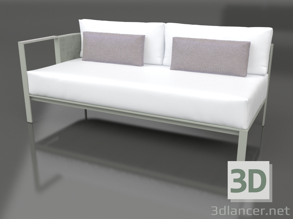 modello 3D Modulo divano, sezione 1 sinistra (Grigio cemento) - anteprima