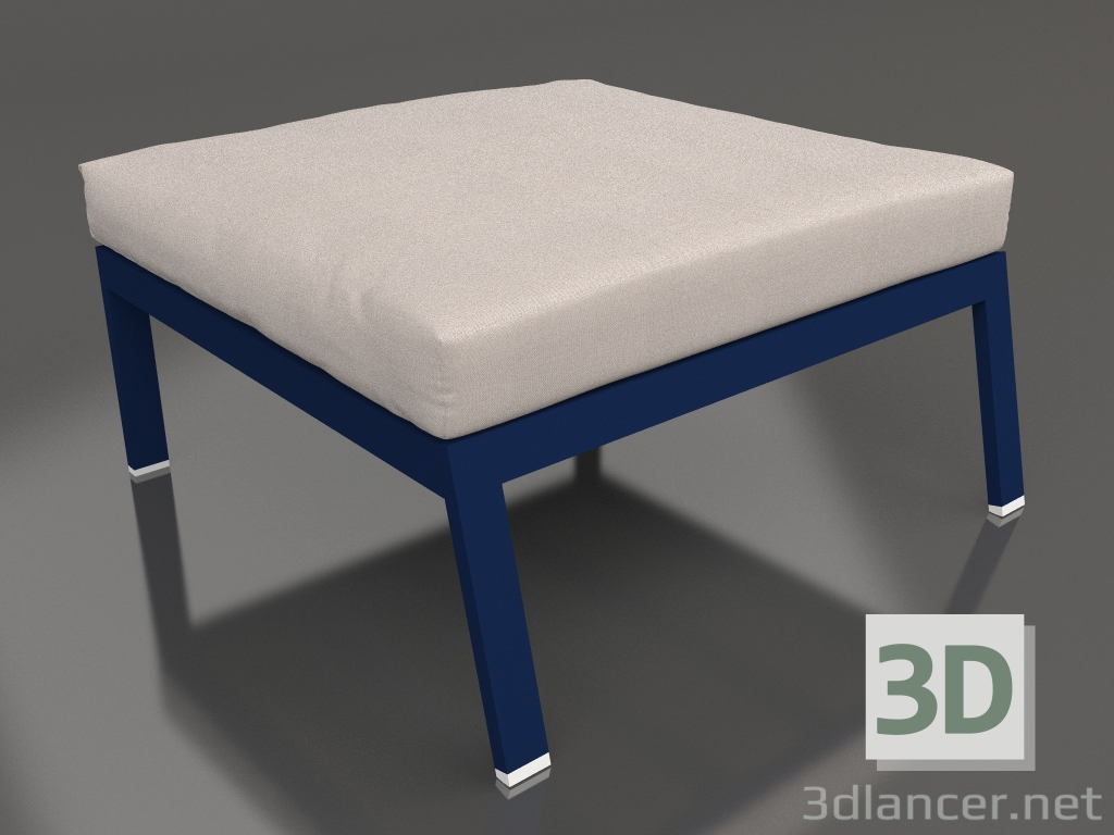 modèle 3D Module canapé, pouf (Bleu nuit) - preview