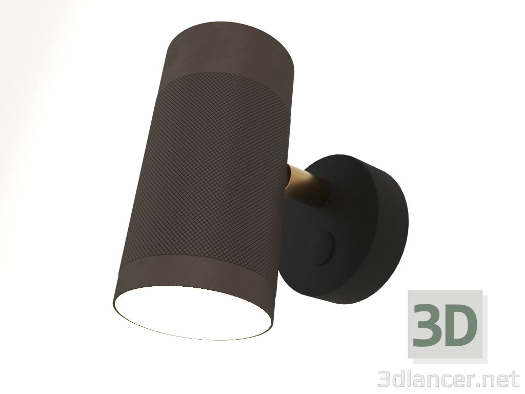 3d model Lámpara de pared Patrone Small (marrón y latón) - vista previa