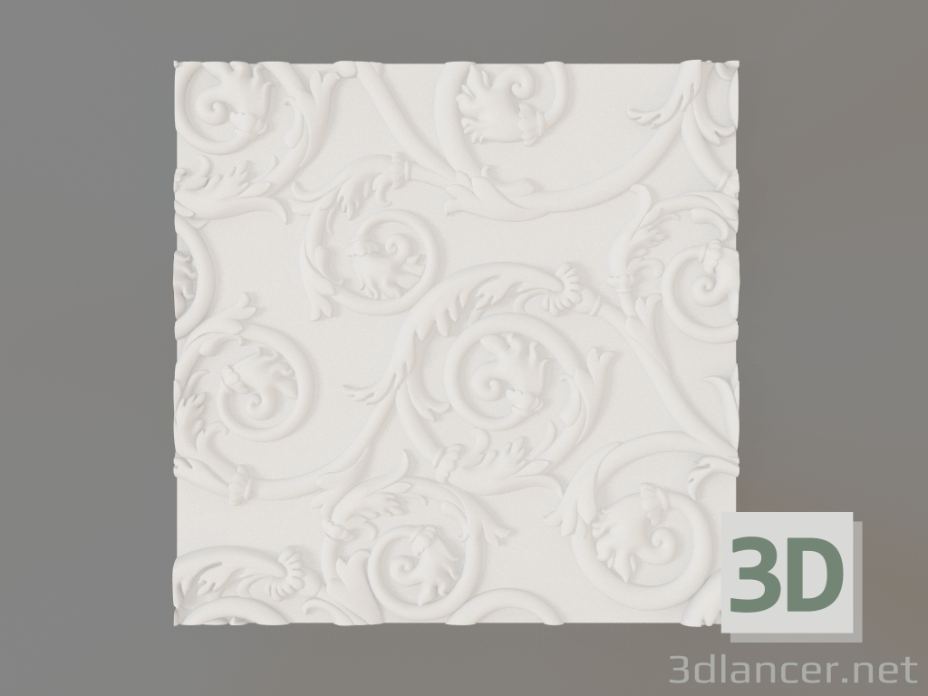 Modelo 3d Painel 3D de gesso Galho - preview