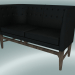 3D Modell Doppelsofa Mayor (AJ6, H 82 cm, 62 x 138 cm, geräucherte geölte Eiche, Leder - schwarze Seide) - Vorschau