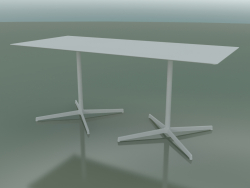 Table rectangulaire avec base double 5547 (H 72,5 - 79x179 cm, Blanc, V12)
