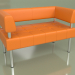 3D Modell Doppelsofa Business (Oranges Leder) - Vorschau