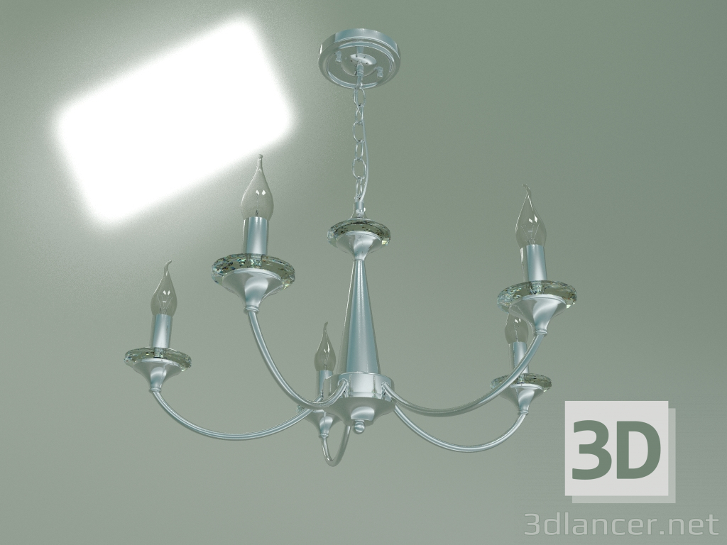 modello 3D Lampadario a sospensione 60096-5 (cromo) - anteprima