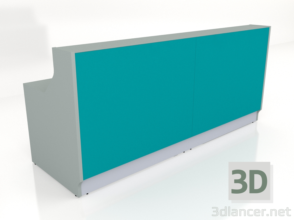 3d model Mostrador de recepción Linea LIN25 (2456x824) - vista previa