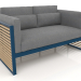 3d model 2-seater sofa with a high back (Grey blue) - preview