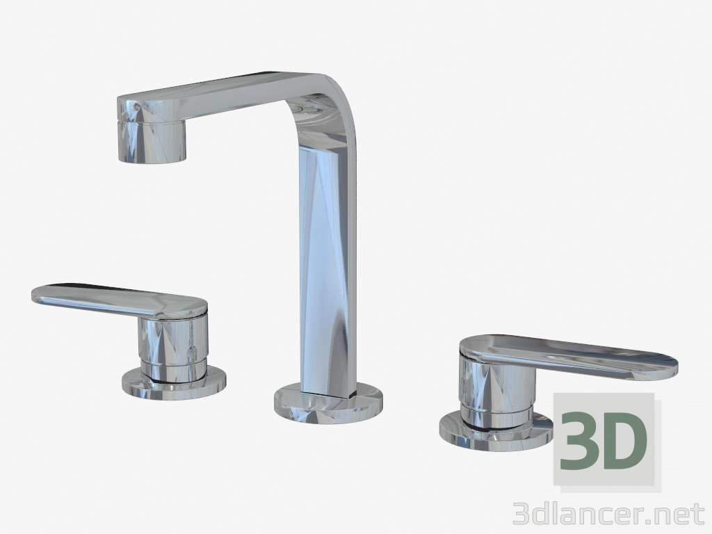 modello 3D Rubinetto per lavabo a tre fori One (113056-F) - anteprima