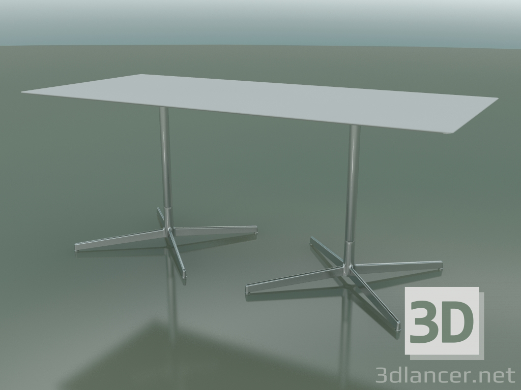 3D modeli Çift tabanlı 5547 dikdörtgen masa (H 72.5 - 79x179 cm, Beyaz, LU1) - önizleme