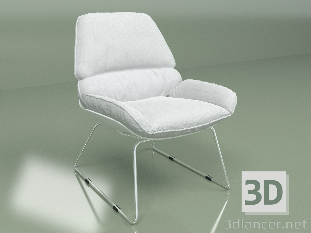 modello 3D Poltrona Bay (grigio chiaro) - anteprima