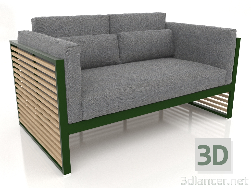 Modelo 3d Sofá de 2 lugares com encosto alto (verde garrafa) - preview