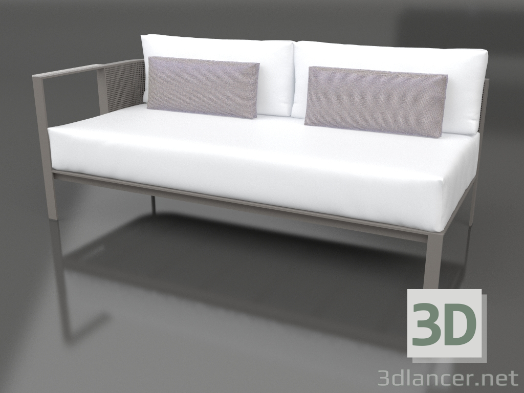 3d model Módulo sofá sección 1 izquierda (Gris cuarzo) - vista previa