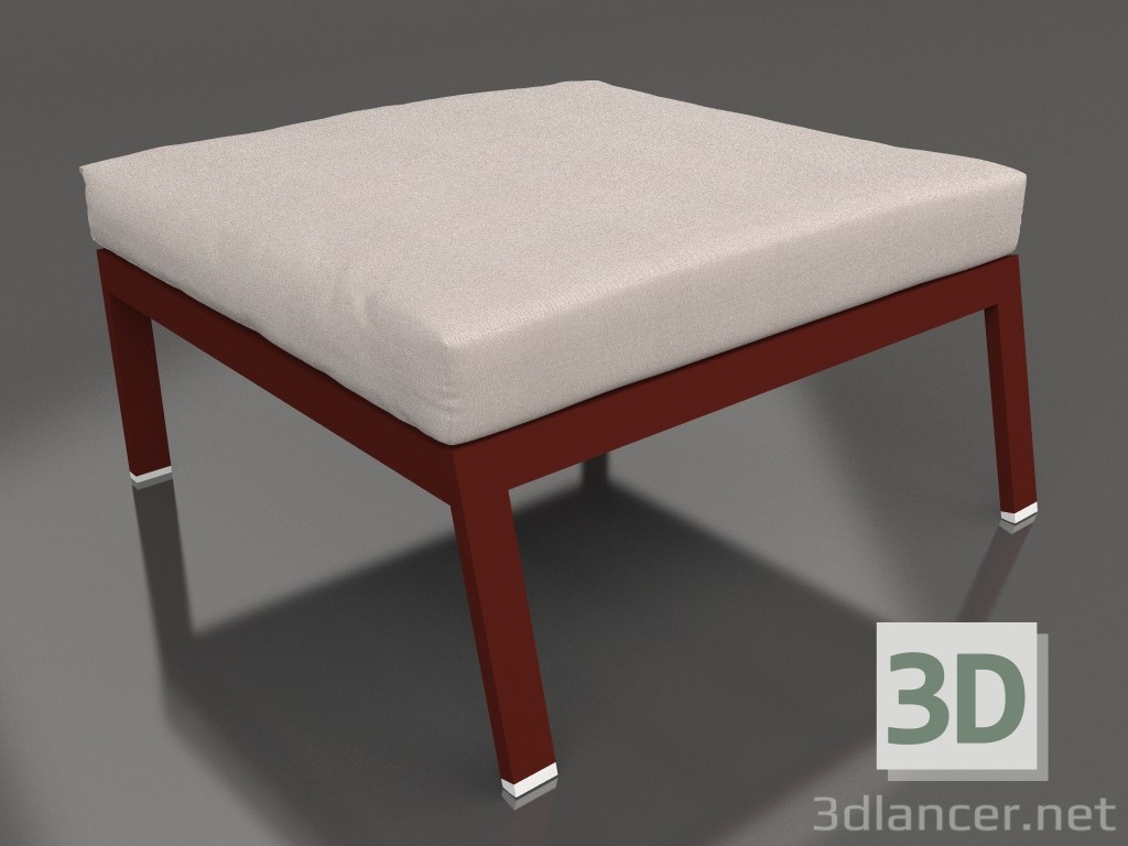 modello 3D Modulo divano, pouf (Rosso vino) - anteprima