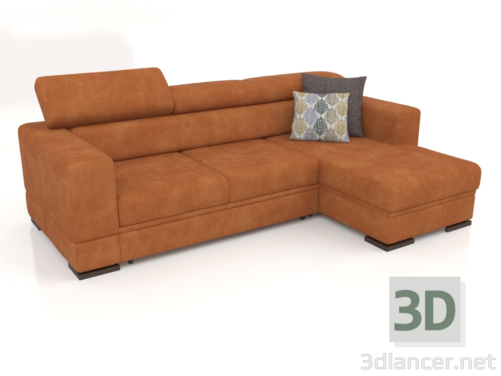 3D Modell Fabio Sofa mit Ottomane (Tessio 33) - Vorschau