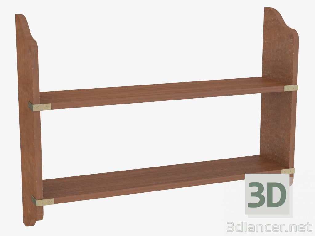 3d model Estantería de pared con la decoración - vista previa