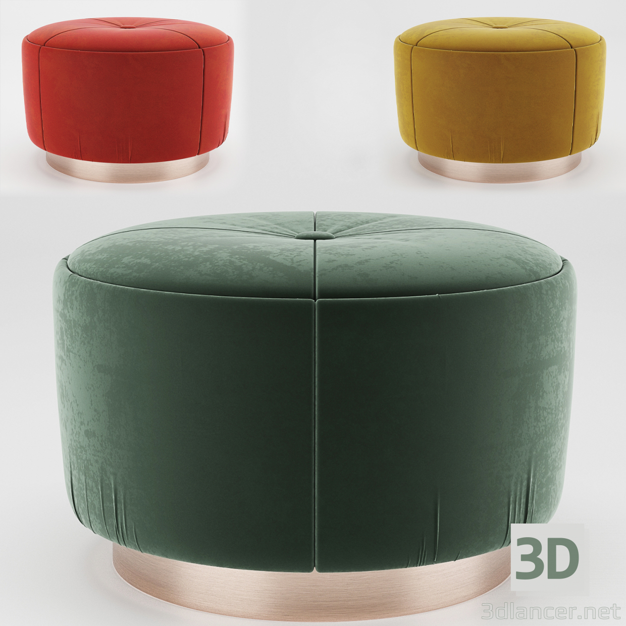 3d Pouf-01 model buy - render