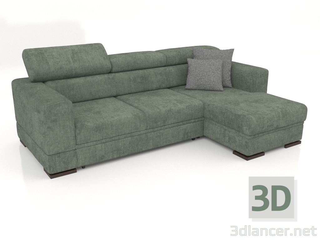 modello 3D Divano Fabio con pouf (VOG 02) - anteprima