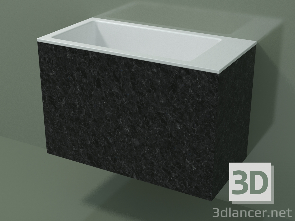 3d model Lavabo de pared (02R143102, Nero Assoluto M03, L 72, P 36, H 48 cm) - vista previa