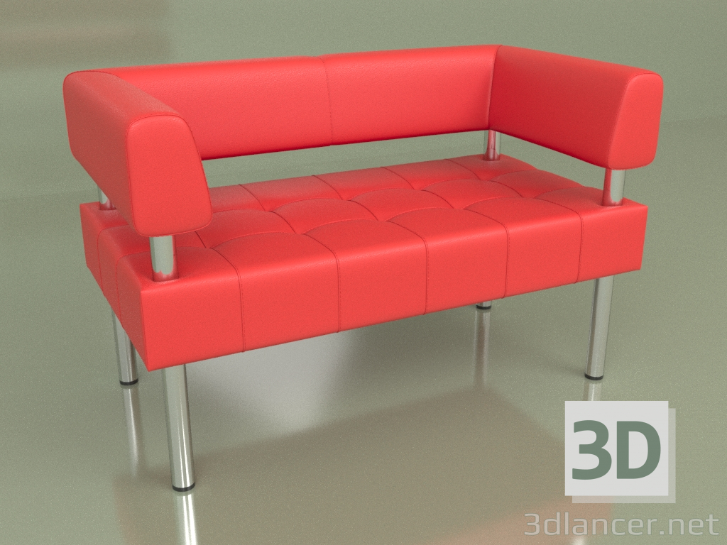 3d model Double sofa Business (Red2 leather) - preview