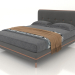 3d model Cama Madeira 160x200 (marrón grisáceo) - vista previa