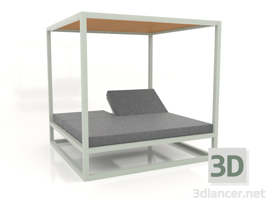 3D Modell Couch mit hohen festen Lattenrosten mit Decke (Zementgrau) - Vorschau