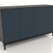 modèle 3D Meuble TV FARGO avec façades fraisées 1600x500x950 mm (cobalt foncé, chêne noir, option 3) - preview