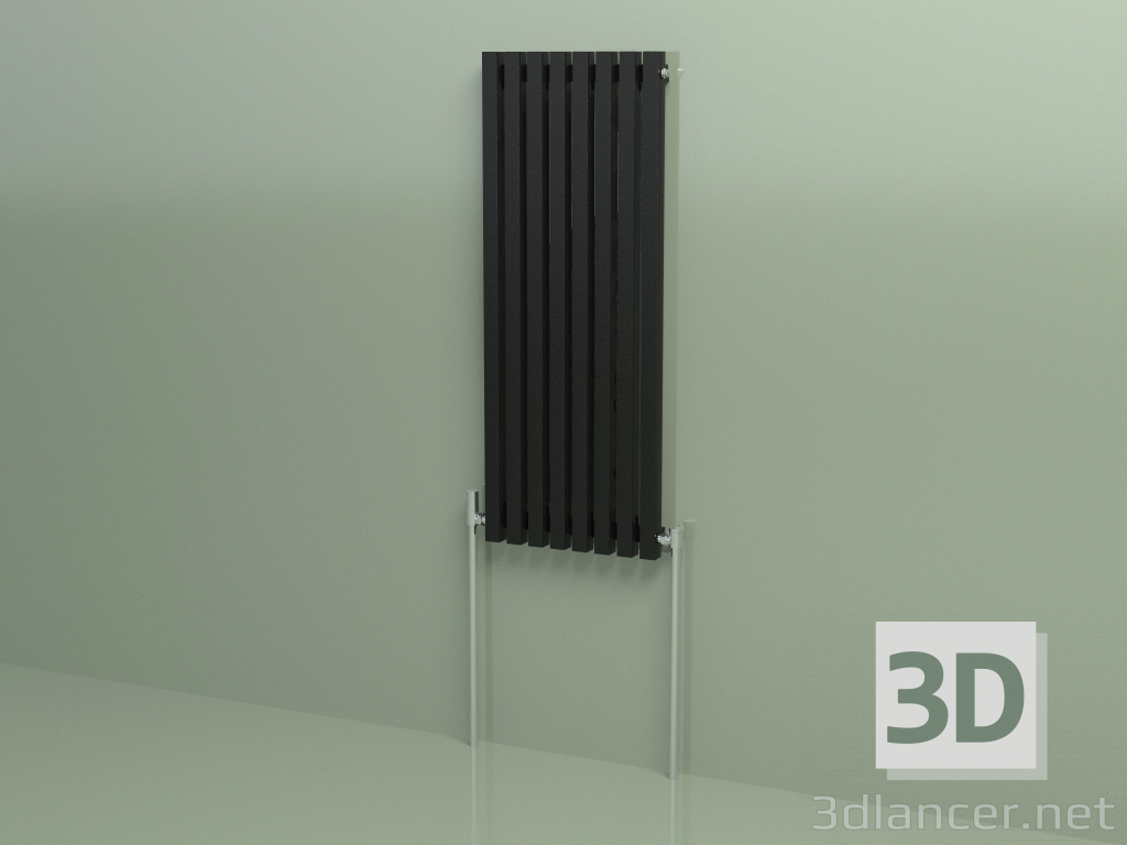 3D modeli Dikey radyatör RETTA (8 bölüm 1200 mm 40x40, parlak siyah) - önizleme