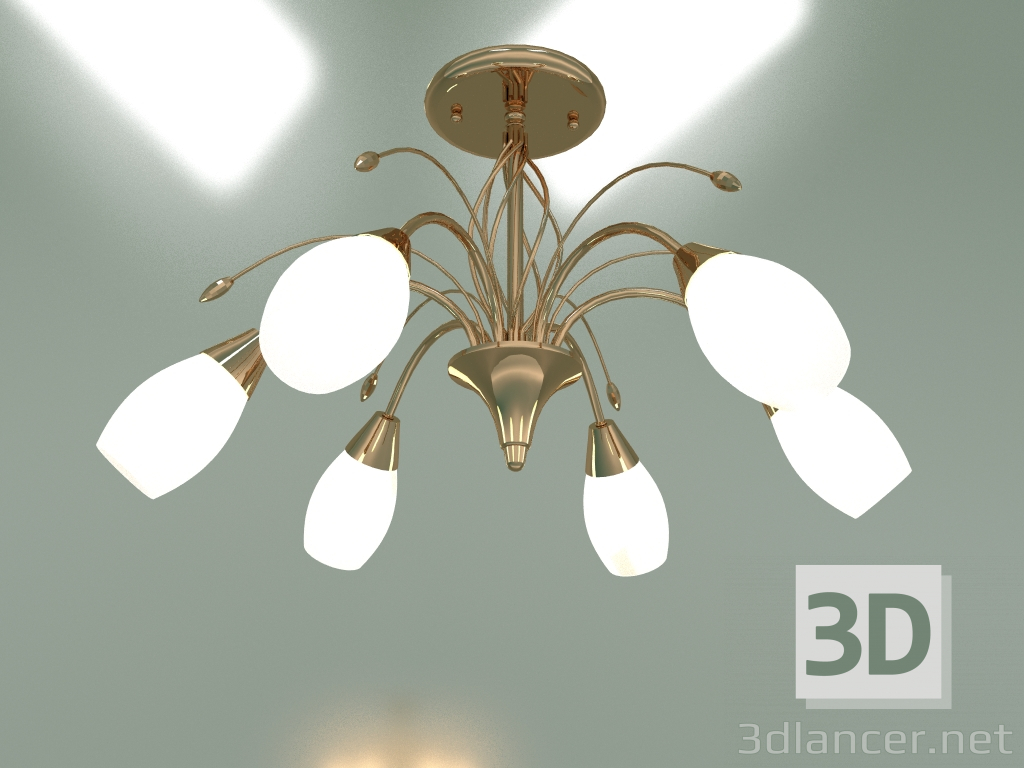 modèle 3D Lustre de plafond 22080-6 (or) - preview