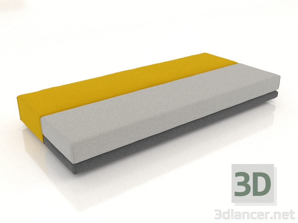 modello 3D Panca letto (aperto) - anteprima