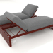 3d model Cama doble para relax (Vino tinto) - vista previa