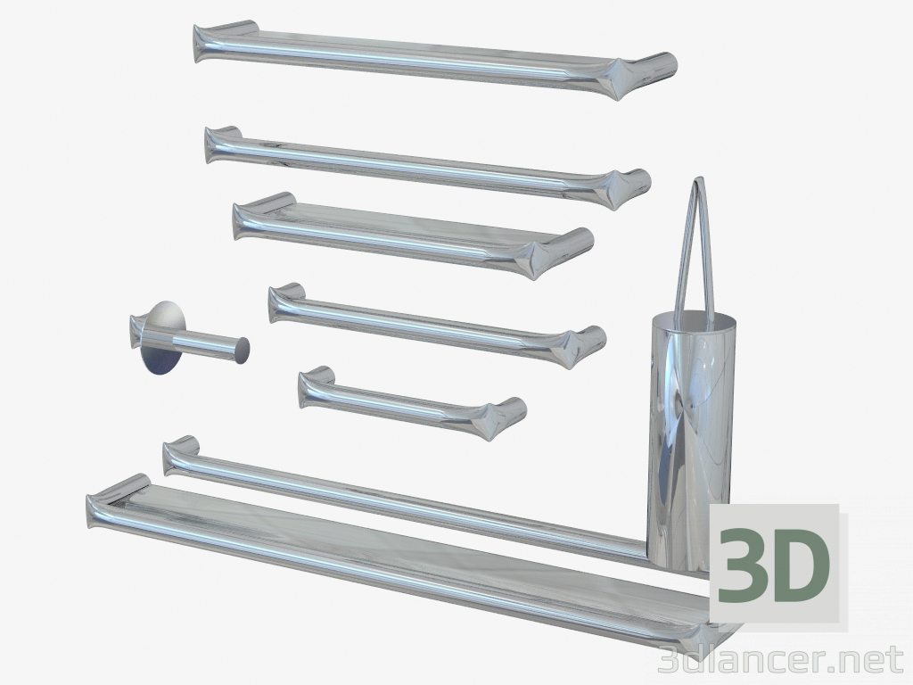 modèle 3D Un ensemble d'accessoires de salle de bain Fold - preview