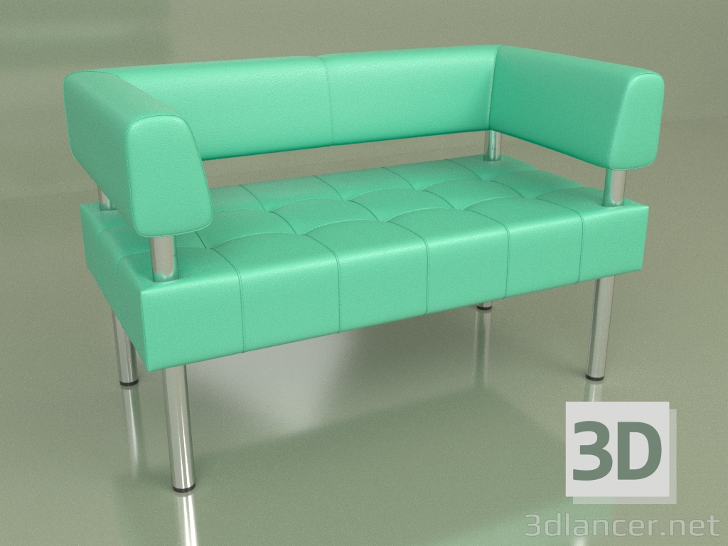 3d модель Диван двомісний Бізнес (Green leather) – превью