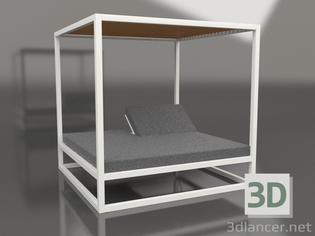 3d model Sofá de lamas altas fijas con techo (Gris ágata) - vista previa