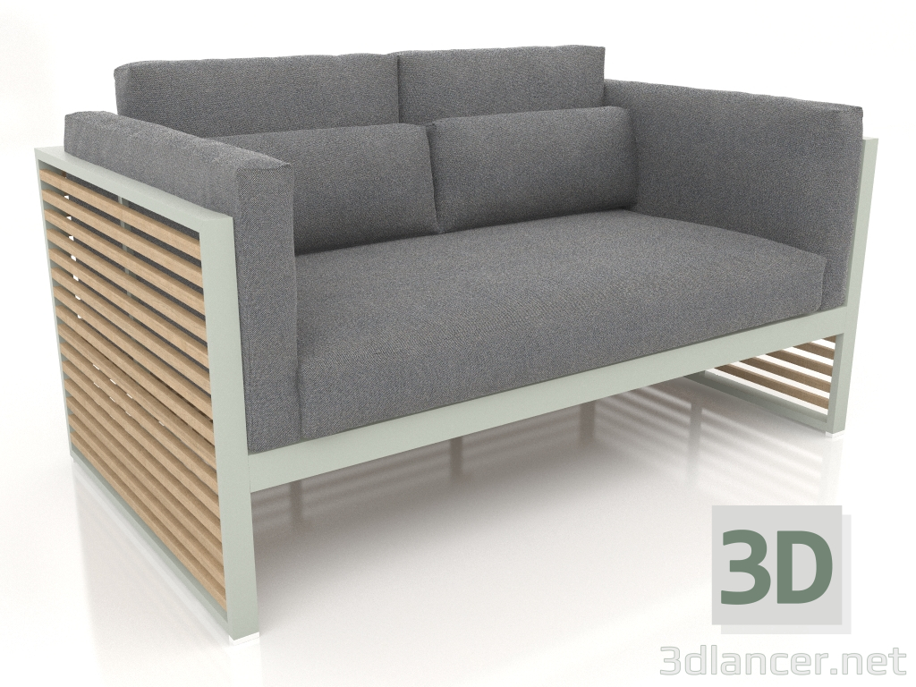 3d model 2-seater sofa with a high back (Cement gray) - preview