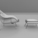 3d Womb Chair And Ottoman модель купить - ракурс