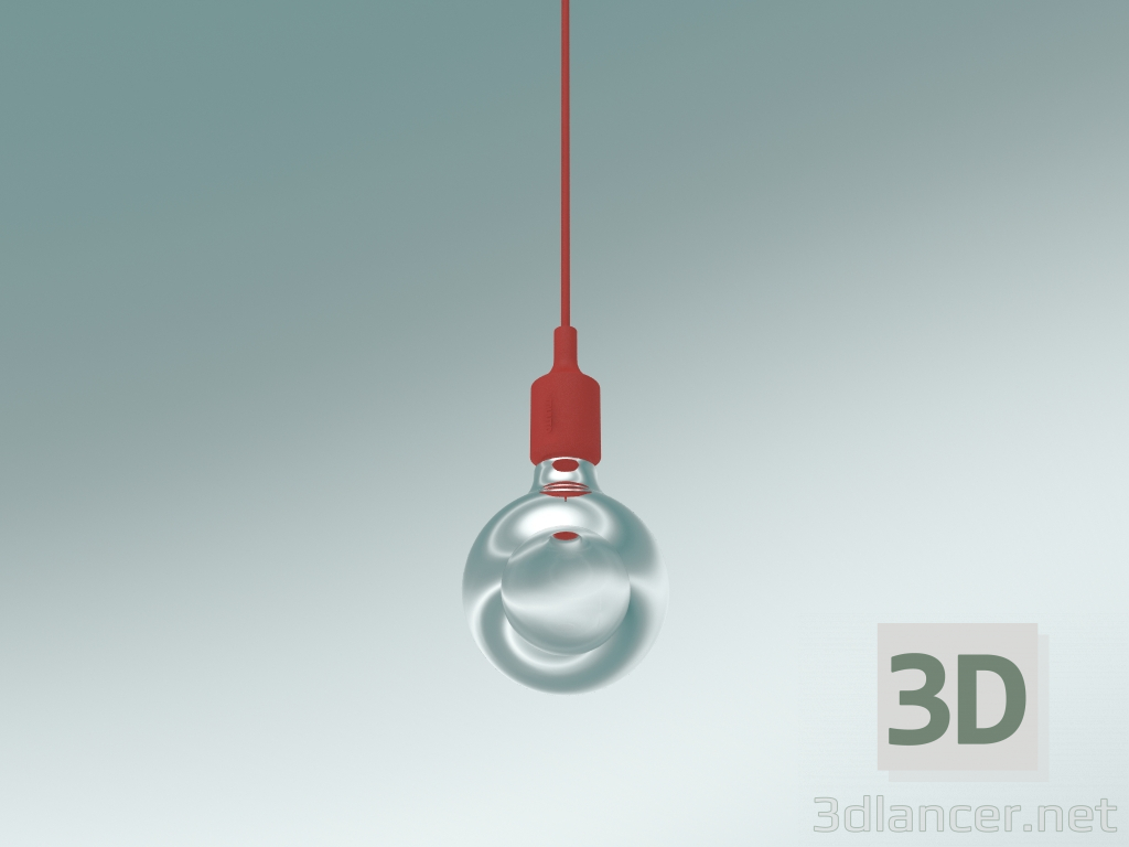 Modelo 3d Pendente E27 (vermelho) - preview