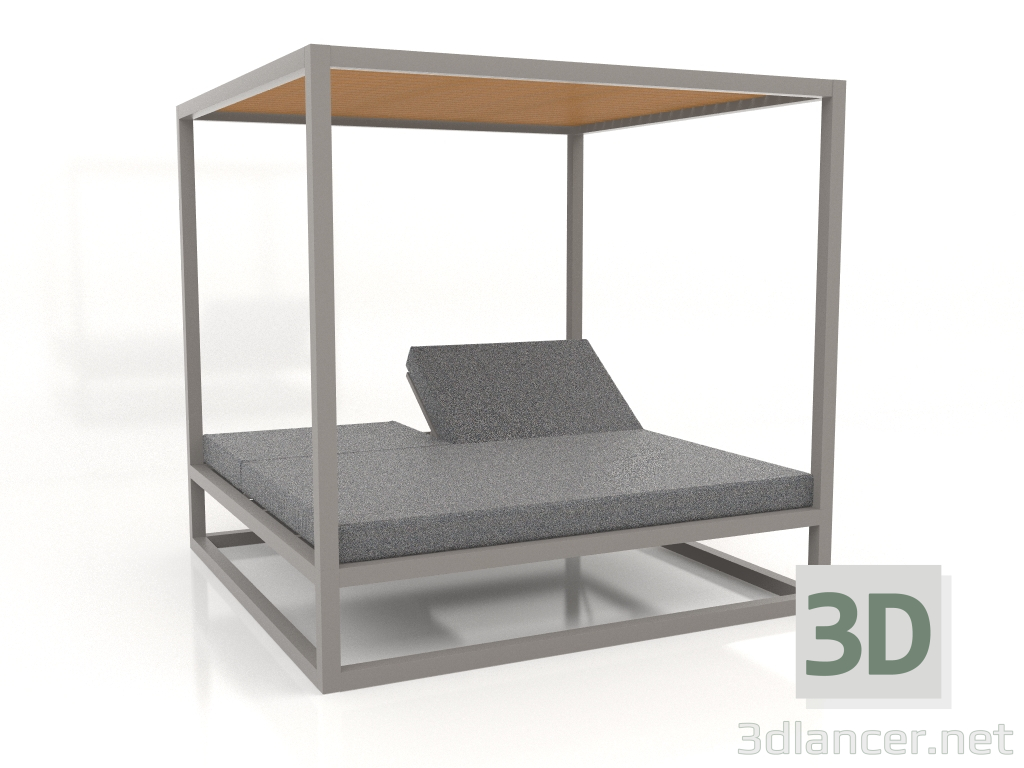 3d модель Кушетка с высокими фиксированными планками с потолком (Quartz grey) – превью