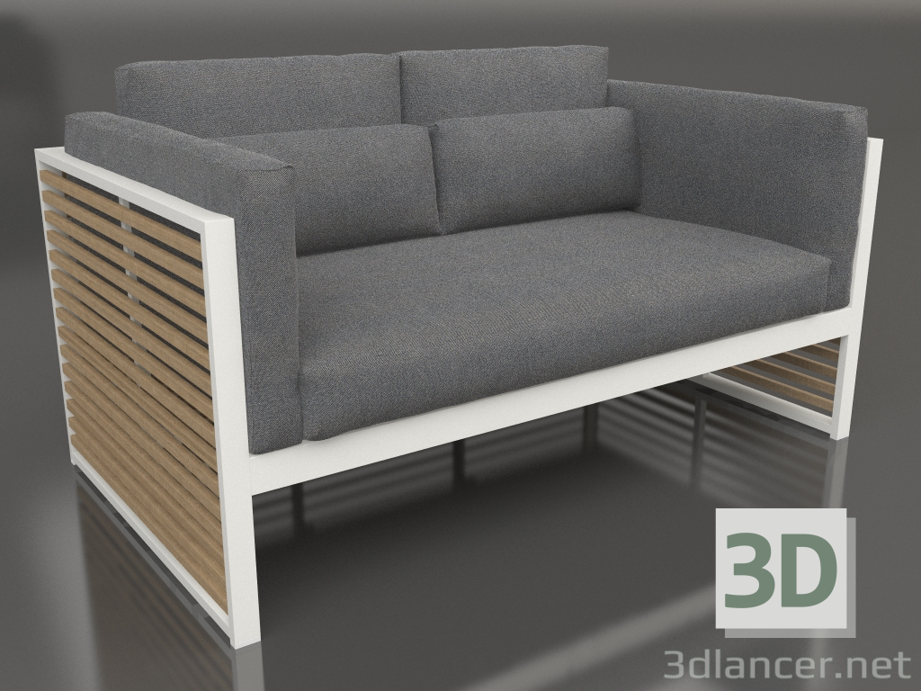 3d model Sofá de 2 plazas con respaldo alto (Gris ágata) - vista previa