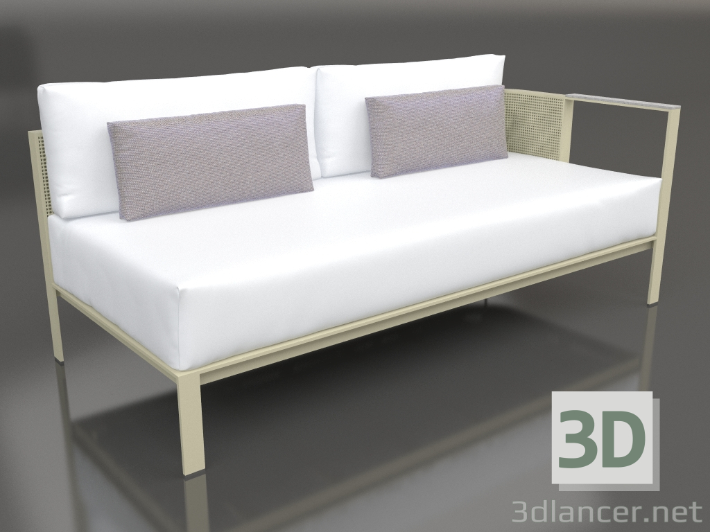 modello 3D Modulo divano, sezione 1 destra (Oro) - anteprima