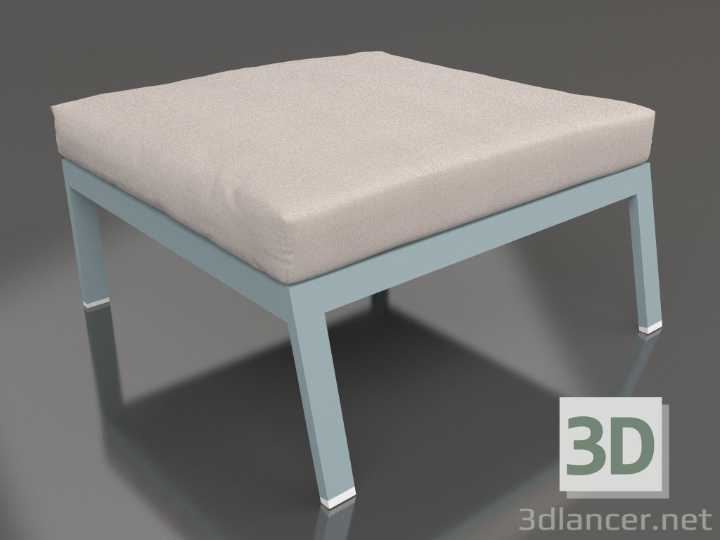 modèle 3D Module canapé, pouf (Bleu gris) - preview