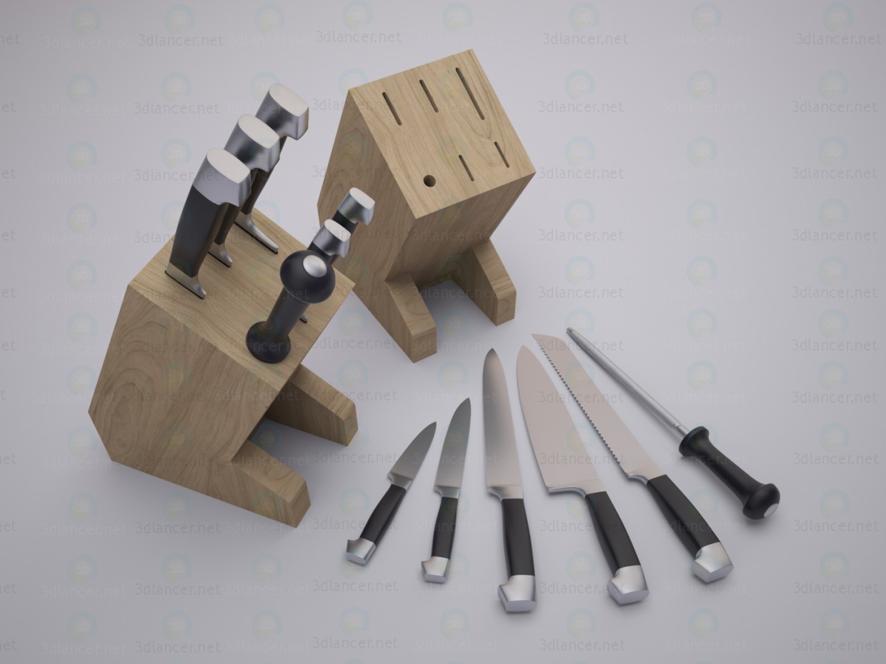 3d Stands for knives model buy - render