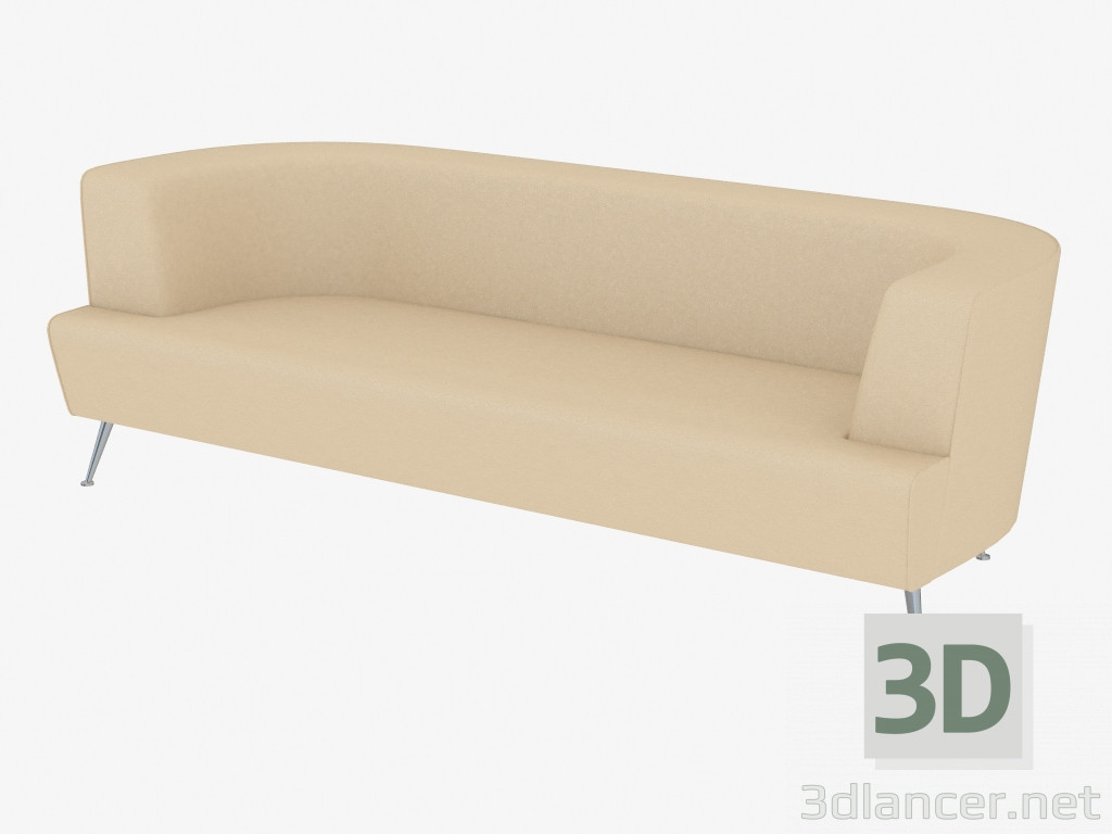 3d model sofás de cuero triple - vista previa