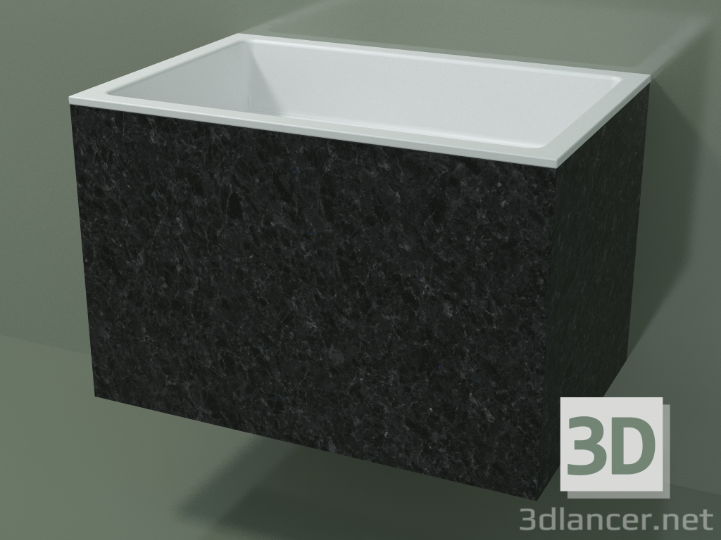 modello 3D Lavabo sospeso (02R143301, Nero Assoluto M03, L 72, P 48, H 48 cm) - anteprima